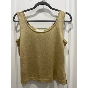 St. John Basics Gold Knit Sleeveless Camisole Sz P Large